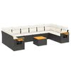 vidaXL Set Divani da Giardino 11 pz con Cuscini in Polyrattan Nero