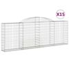 vidaXL Cesti Gabbioni ad Arco 15 pz 300x30x100/120 cm Ferro Zincato