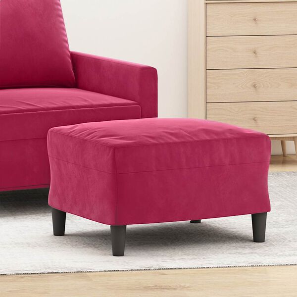 vidaXL Poggiapiedi Rosso Vino 60x50x41 cm in Velluto