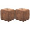 vidaXL Pouf 2 pz Marrone 30x30x30 cm in Similpelle Scamosciata