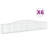 vidaXL Cesti Gabbioni ad Arco 6 pz 400x30x60/80 cm Ferro Zincato