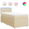 vidaXL Giroletto a Molle con Materasso Crema 90x200 cm inTessuto