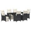 vidaXL Set da Pranzo per Giardino 7 pz Nero polyrattan