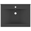 vidaXL Lavabo con Foro Rubinetto Grigio Scuro Opaco 60x46 cm Ceramica