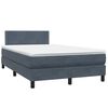vidaXL Letto a Molle con Materasso e LED Grigio Scuro 120x210 cm Velluto