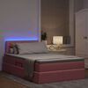 vidaXL Letto con contenitore e LED con led Rosa 120 x 200 cm Velluto