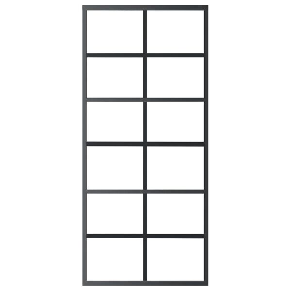 vidaXL Porta Scorrevole in Vetro ESG e Alluminio 90x205 cm Nera