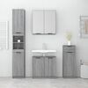 vidaXL Set Mobili da Bagno 4 pz Grigio Sonoma in Legno Multistrato