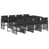 vidaXL Set da Pranzo da Giardino 9 pz con Cuscini Nero in Polyrattan
