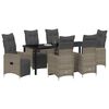 vidaXL Set da Pranzo per Giardino con cuscino 7 pcs Grigio polyrattan