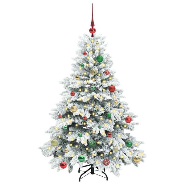 vidaXL Albero di Natale artificiale con 150 LED Bianco 150 cm PE e PVC