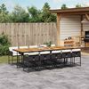 vidaXL Set da Pranzo da Giardino 11 pz con Cuscini in Polyrattan Nero