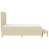 vidaXL Letto a molle con materasso Crema 140 x 190 cm Tessuto