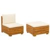 vidaXL Set Lounge da Giardino 2 Pezzo Marrone Legno di Acacia Massello
