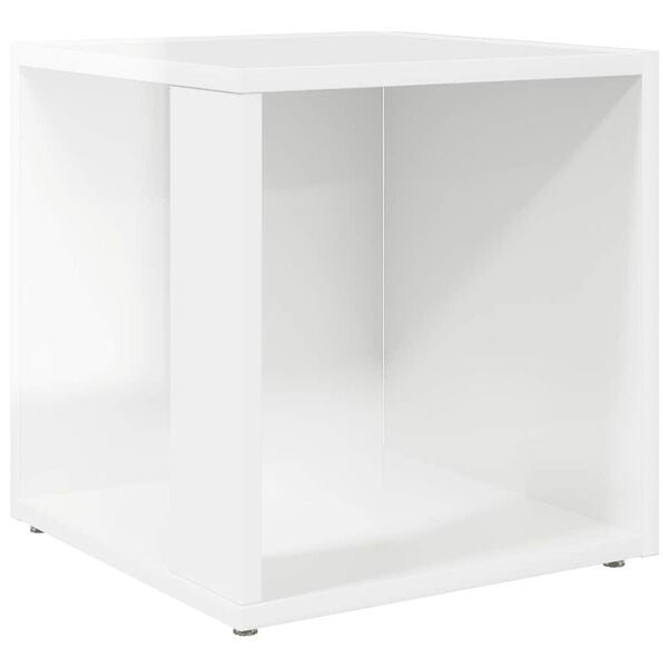 vidaXL Tavolino Bianco Lucido 33x33x34,5 cm in Truciolato