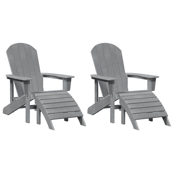 vidaXL Sedia da Giardino 2 pcs Grigio chiaro 83 x 74 x 92 cm