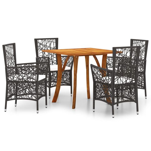 vidaXL Set Mobili da Pranzo per Giardino 5 pz Marrone