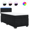 vidaXL Giroletto a Molle con Materasso Nero 80x200 cm in Velluto