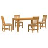 vidaXL Set da pranzo 5 pz Beige Legno di Quercia Massello