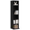 vidaXL Mobile Porta CD Rovere Nero 21x20x88 cm in Legno Multistrato