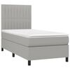 vidaXL Letto a Molle Materasso e LED Grigio Chiaro 90x190 cm Tessuto