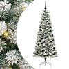 vidaXL Albero di Natale Artificiale con Rami Pieghevoli Verde e Bianco