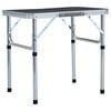 vidaXL Tavolo Pieghevole da Campeggio Grigio in Alluminio 60x45cm