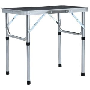 vidaXL Tavolo Pieghevole da Campeggio Grigio in Alluminio 60x45cm