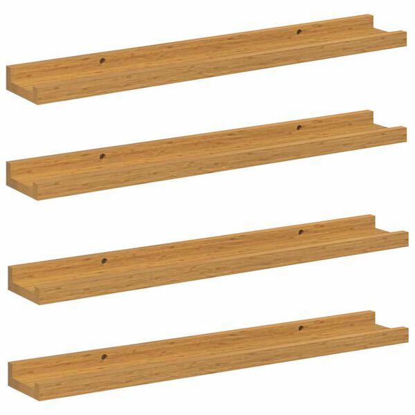 vidaXL Scaffale da parete 4 pcs Beige 60 x 9 x 3 cm Legno multistrato