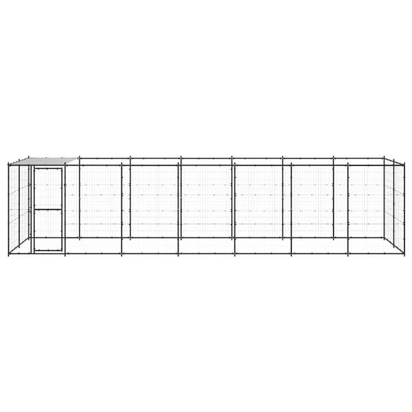 vidaXL Gabbia per Cani da Esterno in Acciaio con Tetto 16,94 m&sup2;