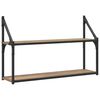 vidaXL Scaffale da parete A parete Rovere artigianale 80 x 21 x 51 cm