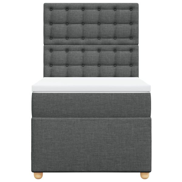 vidaXL Giroletto a Molle con Materasso Grigio Scuro 100x200 cm Tessuto