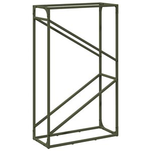 vidaXL Rastrelliera per Legna da Ardere Verde Oliva 60x25x100 cm