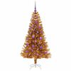 vidaXL Albero di Natale con 150 LED con supporto Oro 150 cm PET