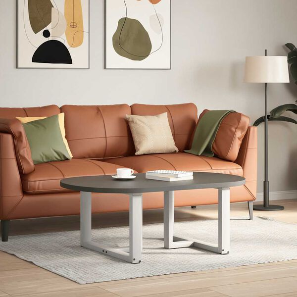 vidaXL Gambe per Tavolino da Caff&egrave; a Forma di T 2 pz Bianche 60x25x(42-43) cm Acciaio