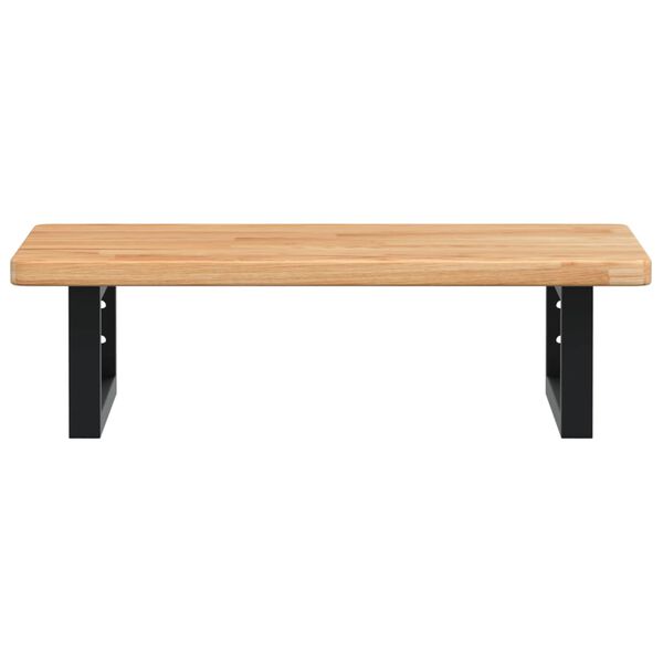 vidaXL Ripiano a Parete per Lavabo in Acciaio e Massello di Rovere