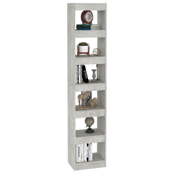 vidaXL Libreria/Divisorio Grigio Cemento 40x30x198 cm