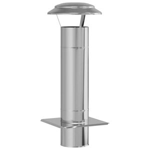 vidaXL Estensione Camino Argento 25 x 25 x 65 cm Acciaio inossidabile
