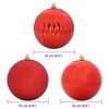 vidaXL Set di palline di Natale XXL 3 pcs Rosso Plastica