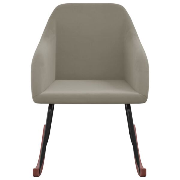 vidaXL Sedia a Dondolo Grigio Chiaro in Velluto