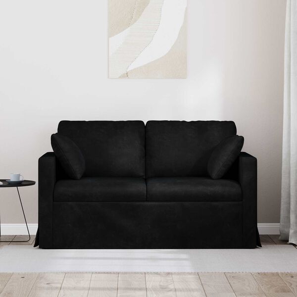 vidaXL Divano Nero 138 x 78 x 80 cm Velluto