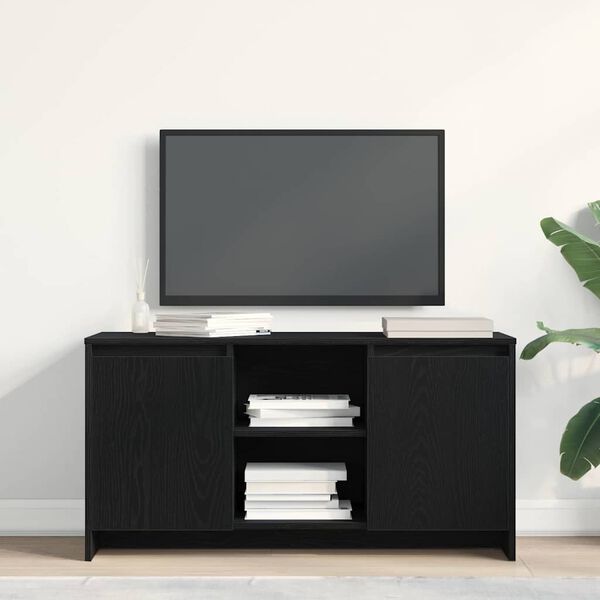vidaXL Mobile TV Rovere Nero 102 x 37,5 x 52,5 cm Legno multistrato