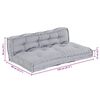 vidaXL Cuscino per Divano Pallet 2 pcs Grigio 120 x 80 x 38 cm Tessuto