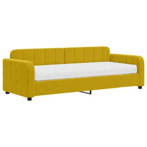 vidaXL Divano Letto con Materasso Giallo 80x200 cm in Velluto