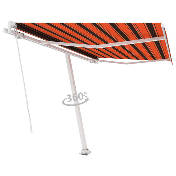 vidaXL Tenda da Sole Retrattile Manuale 350x250 cm Arancione e Marrone