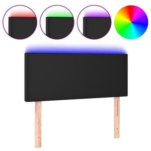 vidaXL Testiera Nera a LED 80x5x78/88 cm in Similpelle