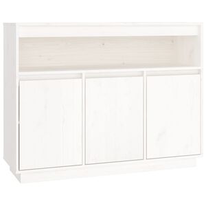 vidaXL Credenza Bianca 104,5x34x80 cm in Legno Massello di Pino
