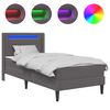 vidaXL Struttura letto con materasso Grigio 80 x 200 cm Similpelle