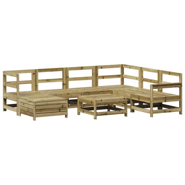 vidaXL Set Divani da Giardino 8 pz in Legno Impregnato di Pino