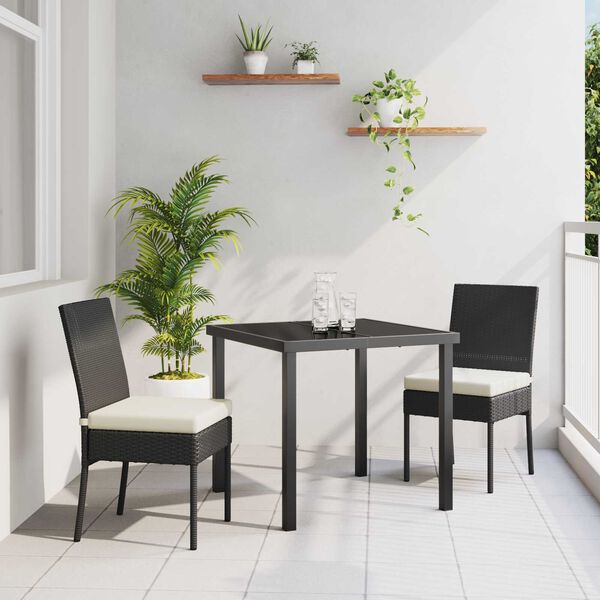 vidaXL Set da Pranzo per Giardino 3 pcs Nero